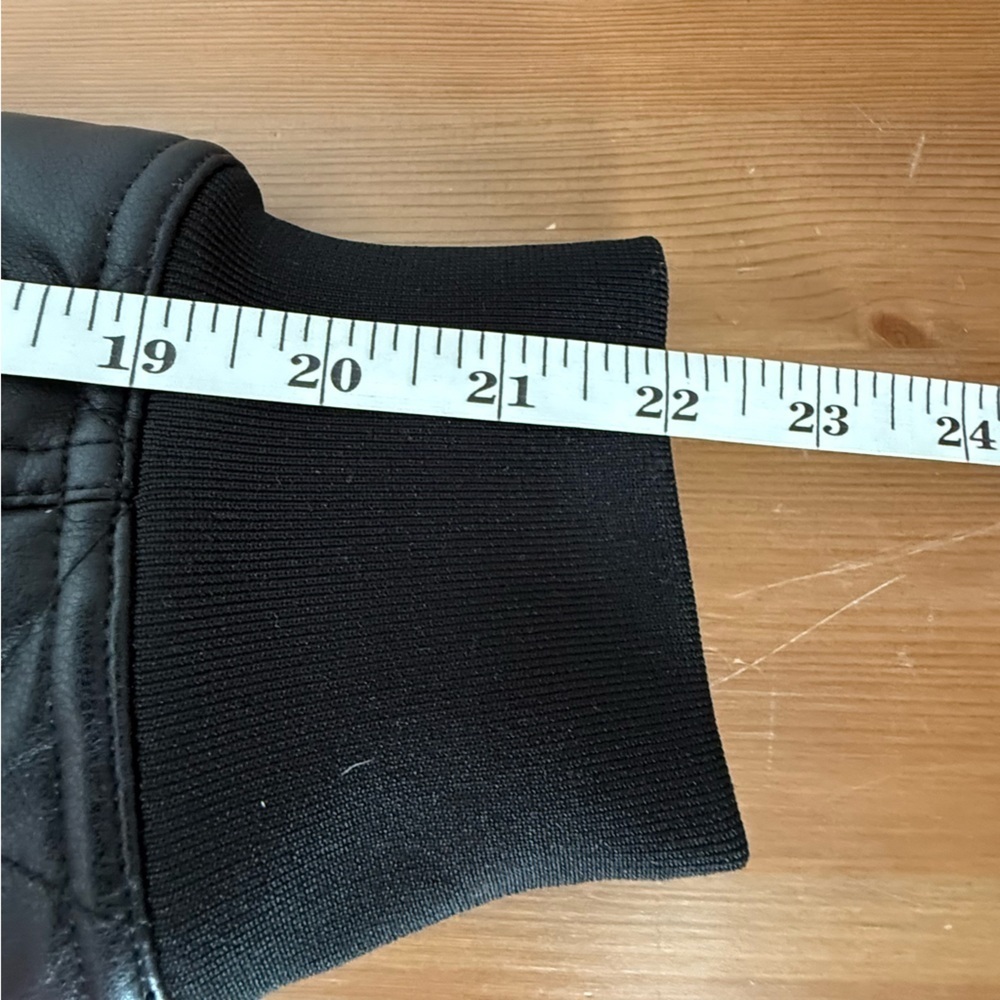 Rebecca Minkoff Black Quilted Oversized Vegan Leather Bomber Jacket Women’s L - Picture 11 of 13